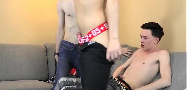  Lusty twink needs two bare dicks to satisfy his needs